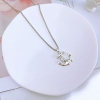 1 Piece Fashion Rudder Anchor Alloy Silver Plated Unisex Pendant Necklace main image 3