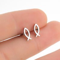 1 Pair Simple Style Fish Stainless Steel Ear Studs main image 1