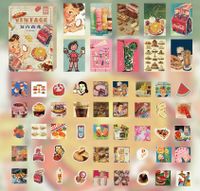 Pickup Boxed Washi Stickers Paris Diary Series Material Paper Notebook Vintage Ins Stickers 55 Pieces 12 Models sku image 8