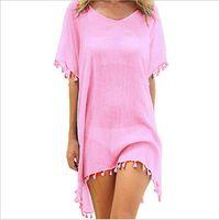 Women's Fashion Solid Color Patchwork Tassel Cover Ups main image 3