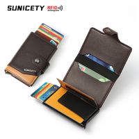 Men's Solid Color Pu Leather Buckle Card Holders sku image 1