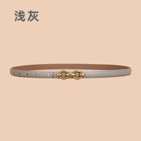 New Slim Ladies Dress Simple Smooth Gold Buckle Thin Belt sku image 22