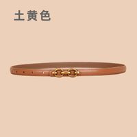 New Slim Ladies Dress Simple Smooth Gold Buckle Thin Belt sku image 18