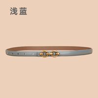 New Slim Ladies Dress Simple Smooth Gold Buckle Thin Belt sku image 23