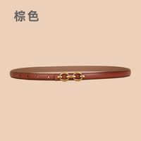 New Slim Ladies Dress Simple Smooth Gold Buckle Thin Belt sku image 25