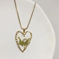 Fashion Animal Heart Shape Butterfly Stainless Steel Epoxy Pendant Necklace 1 Piece sku image 1