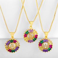 English Alphabet Color Zircon Letter Round Necklace Nhas137029 sku image 22