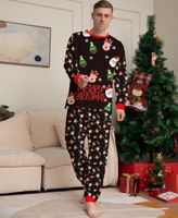 Moda Árbol De Navidad Papá Noel Poliéster Conjuntos De Pantalones Trajes A Juego Para La Familia sku image 18