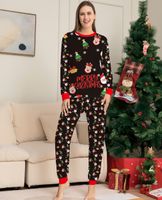 Moda Árbol De Navidad Papá Noel Poliéster Conjuntos De Pantalones Trajes A Juego Para La Familia sku image 25