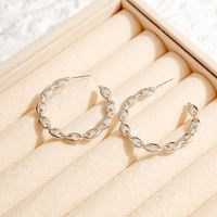 1 Pair Fashion C Shape Solid Color Plating Alloy Ear Studs main image 7