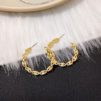 1 Pair Fashion C Shape Solid Color Plating Alloy Ear Studs main image 6