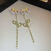 1 Pair Fashion Flower Alloy Inlay Artificial Diamond Women's Drop Earrings main image 3