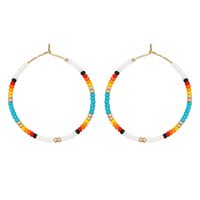 1 Pair Bohemian Circle Seed Bead Women's Hoop Earrings sku image 1