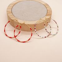 1 Pair Bohemian Circle Seed Bead Women's Hoop Earrings main image 1