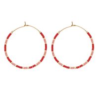 1 Pair Bohemian Circle Seed Bead Women's Hoop Earrings sku image 3