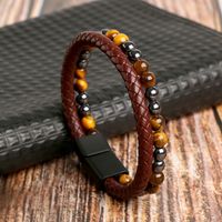 Fashion Geometric Natural Stone Rope Men's Bracelets sku image 2