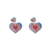 1 Pair Fashion Heart Shape Arylic Hollow Out Valentine's Day Women's Drop Earrings sku image 2