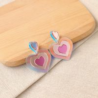 1 Pair Fashion Heart Shape Arylic Hollow Out Valentine's Day Women's Drop Earrings main image 5