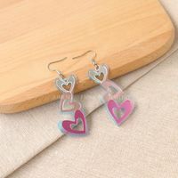 1 Pair Fashion Heart Shape Arylic Hollow Out Valentine's Day Women's Drop Earrings sku image 1