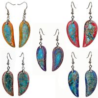 Retro Heart Shape Wings Natural Stone Drop Earrings 1 Pair main image 2