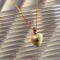 Mode Herzform Kupfer Überzug Harz Halskette Mit Anhänger main image 4