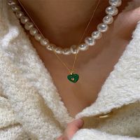 Fashion Heart Shape Copper Plating Resin Pendant Necklace main image 6