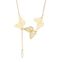Sweet Butterfly Alloy Plating Artificial Pearls Women's Necklace main image 2