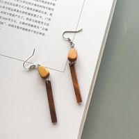 1 Pair Fashion Geometric Wood Women's Drop Earrings sku image 5