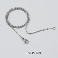 Simple Style Solid Color Stainless Steel Chain 18k Gold Plated Necklace sku image 3