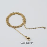Simple Style Solid Color Stainless Steel Chain 18k Gold Plated Necklace sku image 8