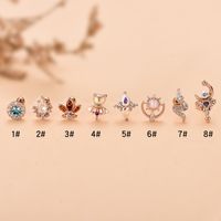 Fashion Water Droplets Flower Stainless Steel Copper Plating Inlay Zircon Ear Studs 1 Piece main image 2