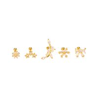 Fashion Wings Flower Stainless Steel Copper Plating Inlay Zircon Ear Studs 1 Piece main image 6