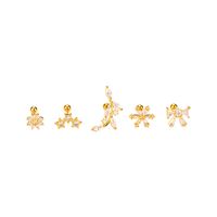 Mode Ailes Fleur Acier Inoxydable Le Cuivre Placage Incruster Zircon Boucles D'oreilles 1 Pièce main image 6