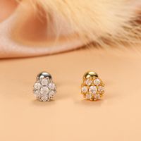Simple Style Feather Butterfly Stainless Steel Copper Plating Inlay Zircon Ear Studs 1 Piece sku image 9