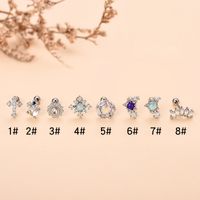 Retro Cross Star Stainless Steel Copper Plating Inlay Zircon Ear Studs 1 Piece main image 5