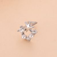 Fashion Heart Shape Butterfly Stainless Steel Copper Plating Inlay Zircon Nose Studs 1 Piece sku image 2