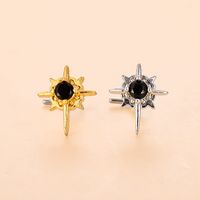 Fashion Heart Shape Stainless Steel Copper Plating Inlay Zircon Nose Studs 1 Piece sku image 2