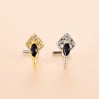 Fashion Heart Shape Stainless Steel Copper Plating Inlay Zircon Nose Studs 1 Piece sku image 8