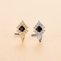 Fashion Heart Shape Stainless Steel Copper Plating Inlay Zircon Nose Studs 1 Piece sku image 9
