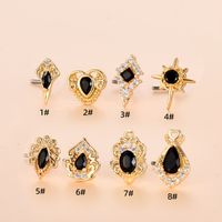 Fashion Heart Shape Stainless Steel Copper Plating Inlay Zircon Nose Studs 1 Piece main image 3