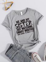 Women's T-shirt Short Sleeve T-shirts Printing Simple Style Letter sku image 1