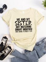 Women's T-shirt Short Sleeve T-shirts Printing Simple Style Letter sku image 11