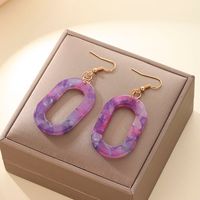 1 Pair Korean Style Oval Arylic Acetic Acid Sheets Women's Drop Earrings main image 3