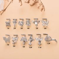Simple Style Heart Shape Stainless Steel Plating Zircon Nose Studs 1 Piece main image 6