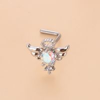 Simple Style Heart Shape Stainless Steel Plating Zircon Nose Studs 1 Piece sku image 2
