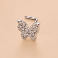 Simple Style Heart Shape Stainless Steel Plating Zircon Nose Studs 1 Piece sku image 18