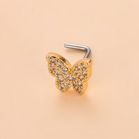 Simple Style Heart Shape Stainless Steel Plating Zircon Nose Studs 1 Piece sku image 23