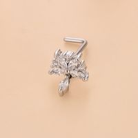 Simple Style Heart Shape Stainless Steel Plating Zircon Nose Studs 1 Piece sku image 19