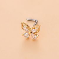Simple Style Heart Shape Stainless Steel Plating Zircon Nose Studs 1 Piece sku image 15