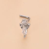 Simple Style Heart Shape Stainless Steel Plating Zircon Nose Studs 1 Piece sku image 3